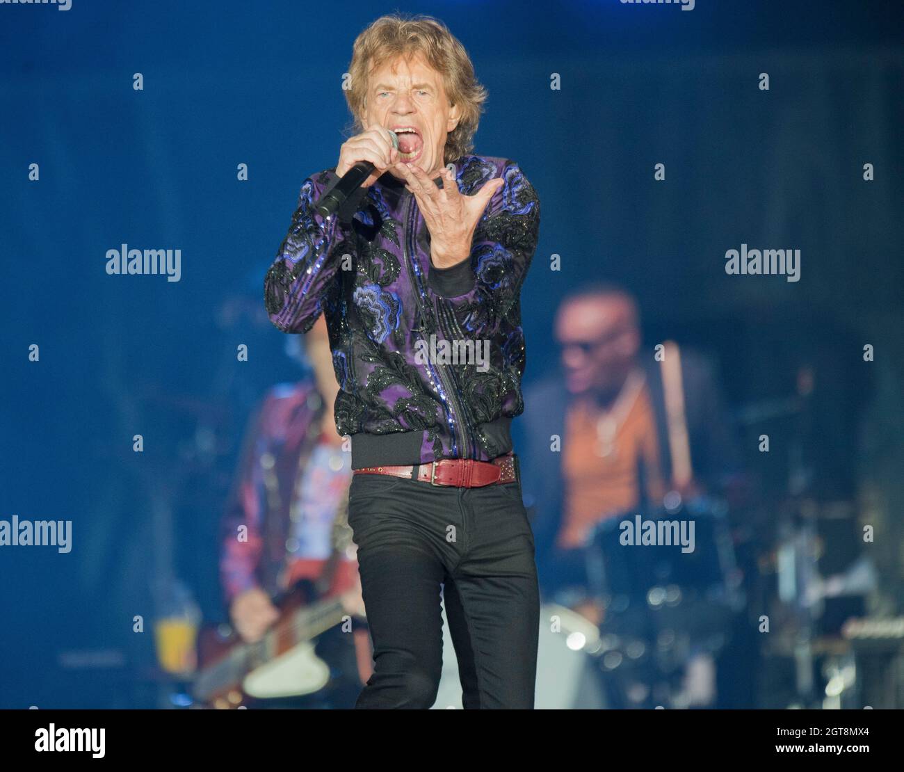 30 septembre 2021 - Charlotte, Caroline du Nord; États-Unis - le chanteur MICK JAGGER des Rolling Stones se produit en direct alors que leur tournée No Filter 2021 fait un arrêt au stade de la Bank of America. (Image de crédit : © Jason Moore/ZUMA Press Wire) Banque D'Images