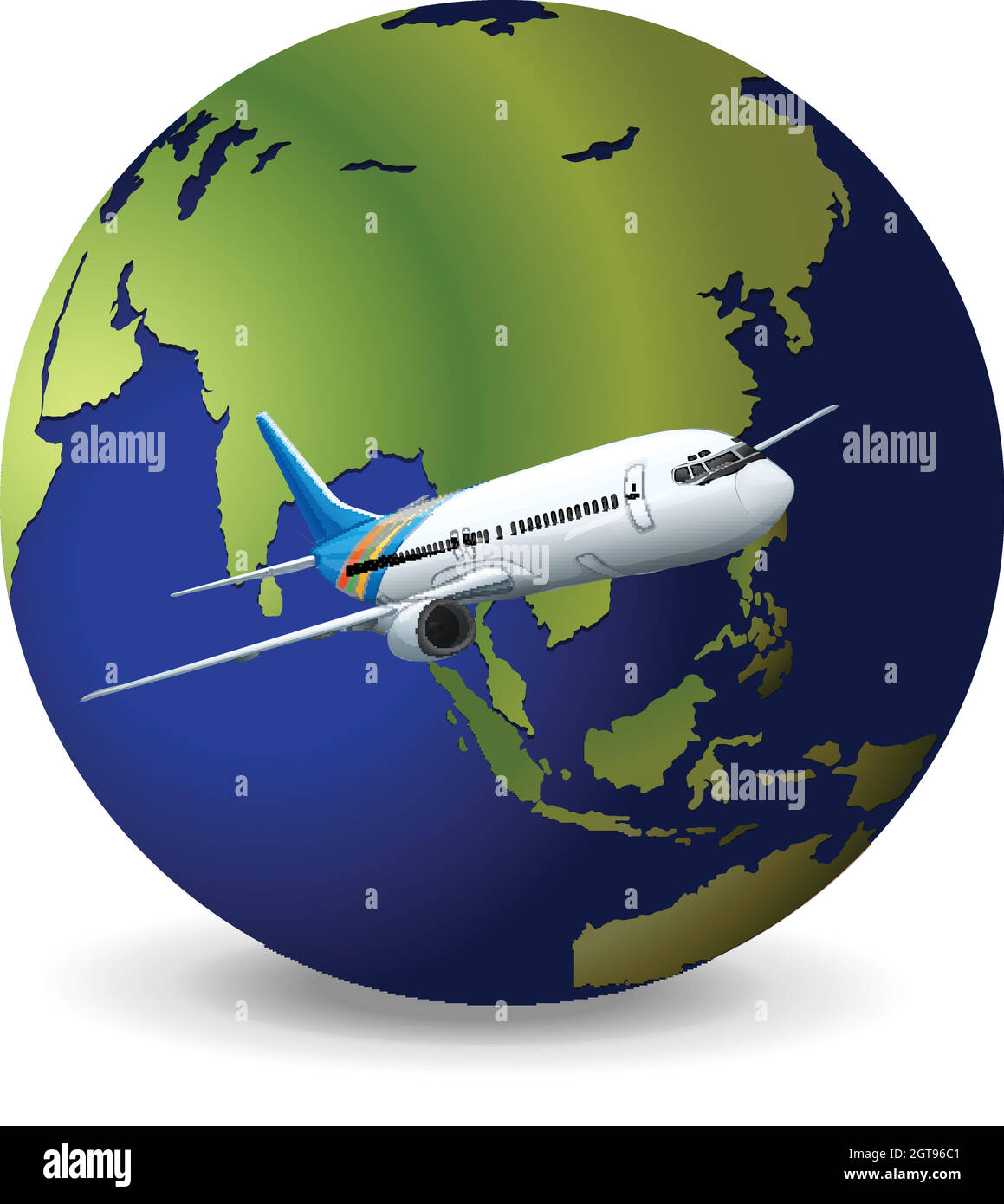 Globe terrestre et avion Illustration de Vecteur