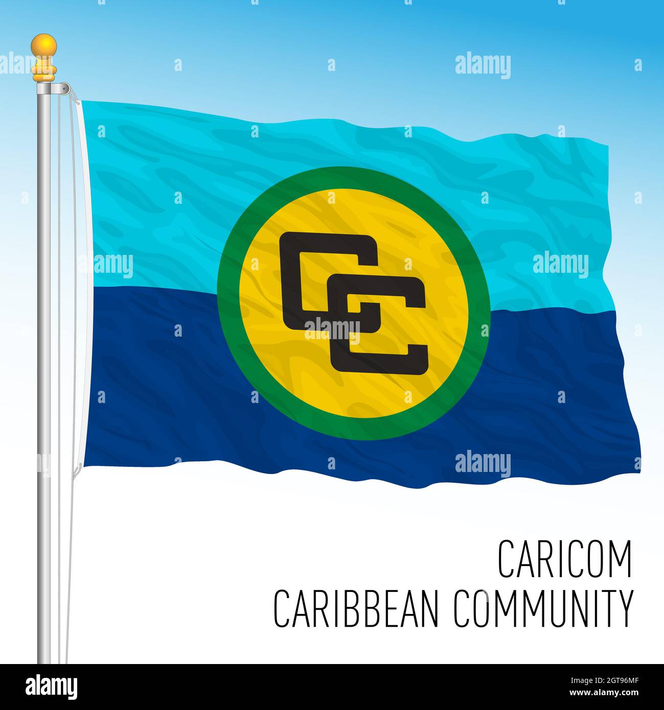 CARICOM, drapeau de la Communauté des Caraïbes, organisation américaine, illustration vectorielle Illustration de Vecteur