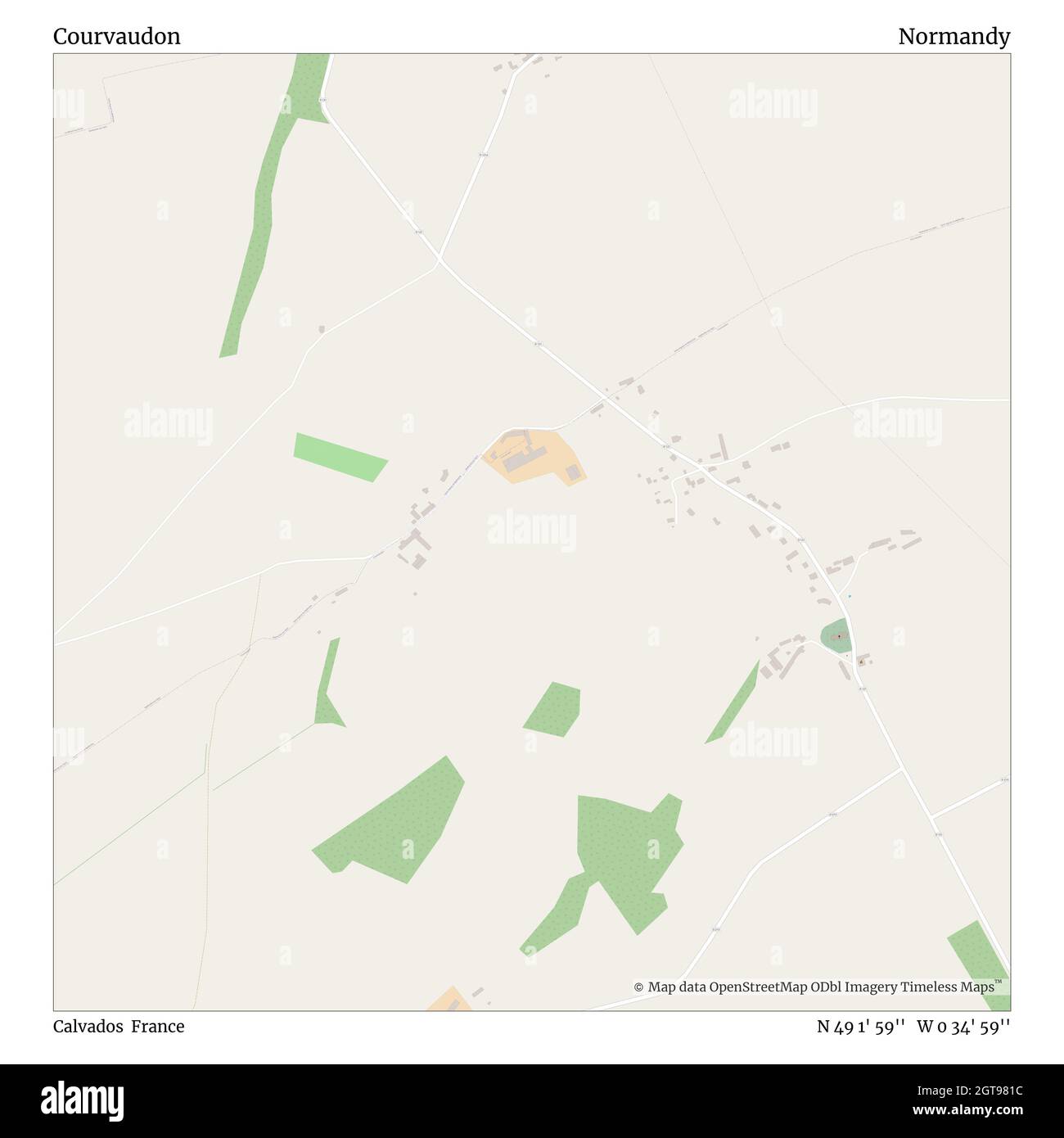 Courvaudon, Calvados, France, Normandie, N 49 1' 59'', W 0 34' 59'', carte, carte intemporelle publiée en 2021.Les voyageurs, les explorateurs et les aventuriers comme Florence Nightingale, David Livingstone, Ernest Shackleton, Lewis et Clark et Sherlock Holmes se sont appuyés sur des cartes pour planifier leurs voyages dans les coins les plus reculés du monde. Timeless Maps dresse la carte de la plupart des sites du monde, montrant ainsi la réalisation de grands rêves Banque D'Images