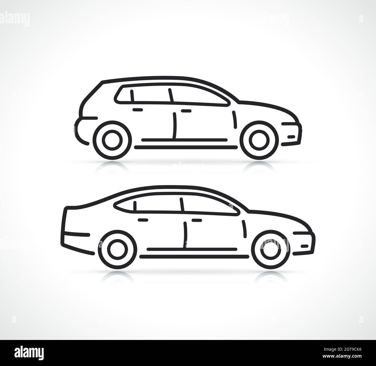 icône voiture ou ligne mince automatique isolée Illustration de Vecteur