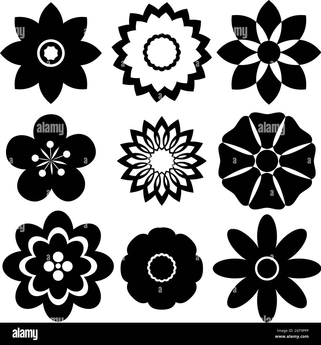 Groupe de modèles floraux Illustration de Vecteur