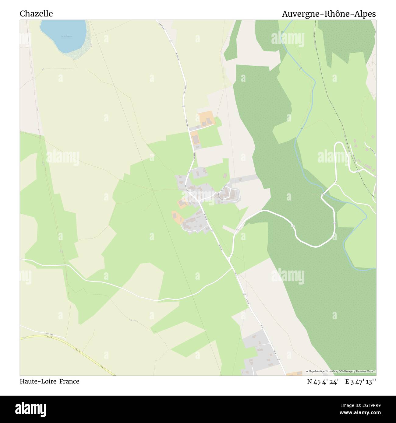 Chazelle, haute-Loire, France, Auvergne-Rhône-Alpes, N 45 4' 24'', E 3 47' 13'', carte, carte intemporelle publiée en 2021.Les voyageurs, les explorateurs et les aventuriers comme Florence Nightingale, David Livingstone, Ernest Shackleton, Lewis et Clark et Sherlock Holmes se sont appuyés sur des cartes pour planifier leurs voyages dans les coins les plus reculés du monde. Timeless Maps dresse la carte de la plupart des sites du monde, montrant ainsi la réalisation de grands rêves Banque D'Images