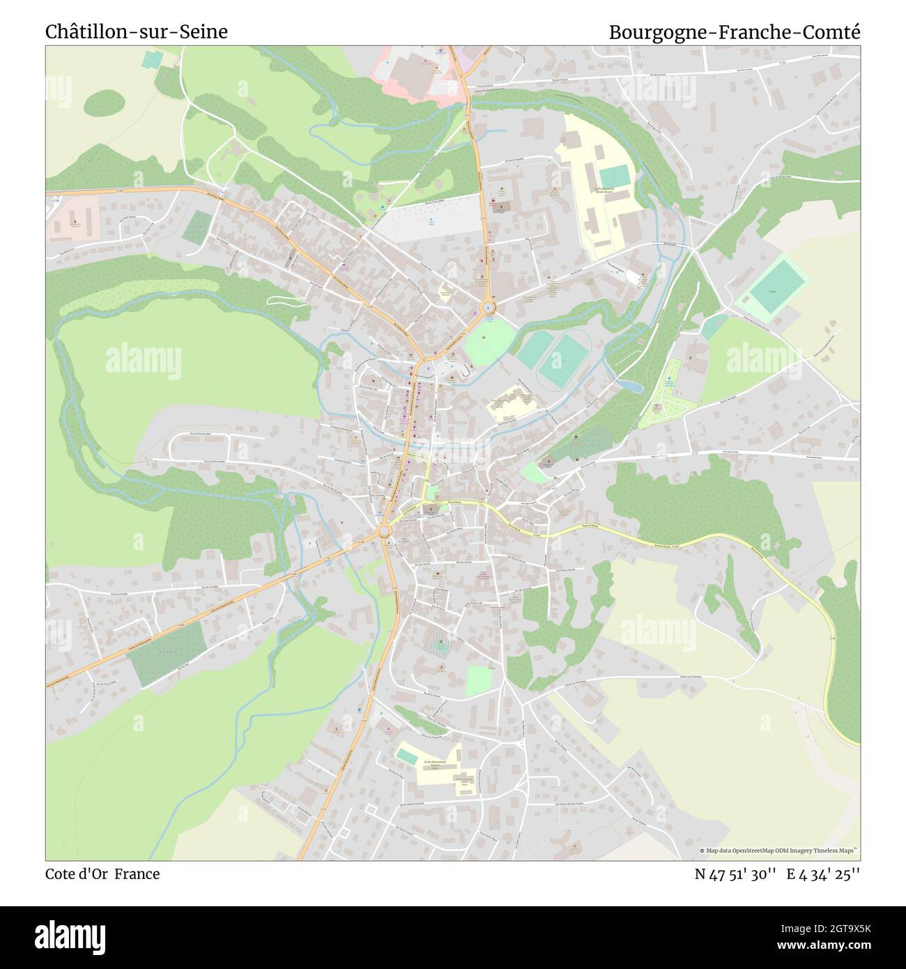 Chatillon Map Map châtillon sur seine france Banque de photographies et d’images à ...