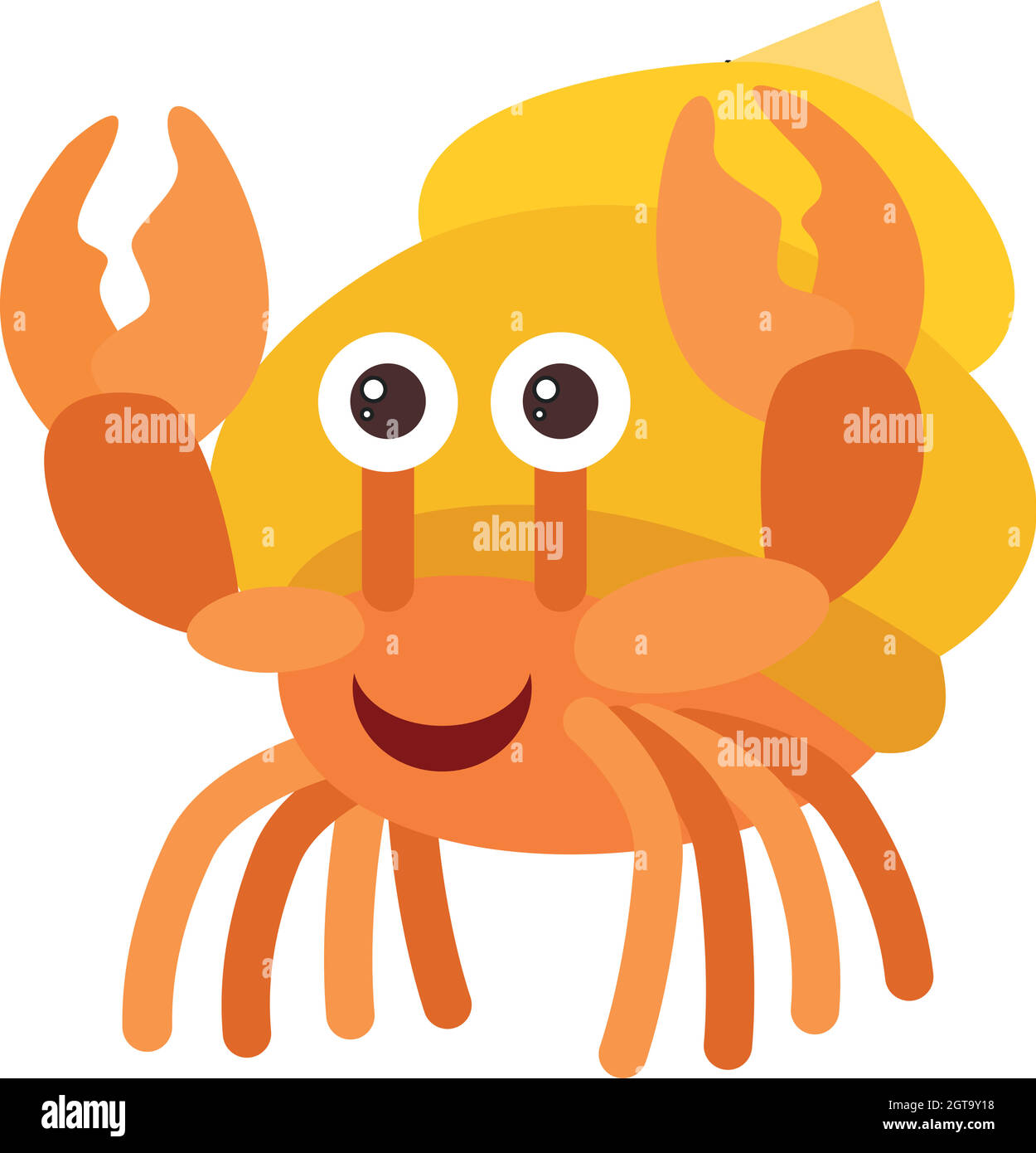 Ermit crabe sur fond blanc Illustration de Vecteur