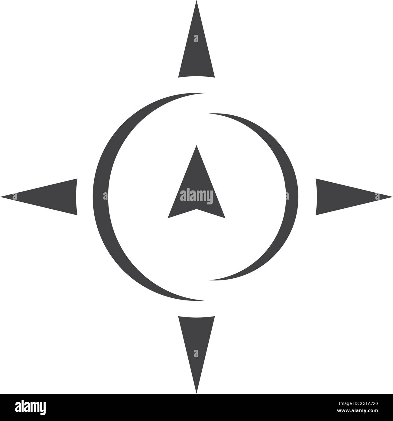 Logo boussole Banque d'images noir et blanc - Alamy