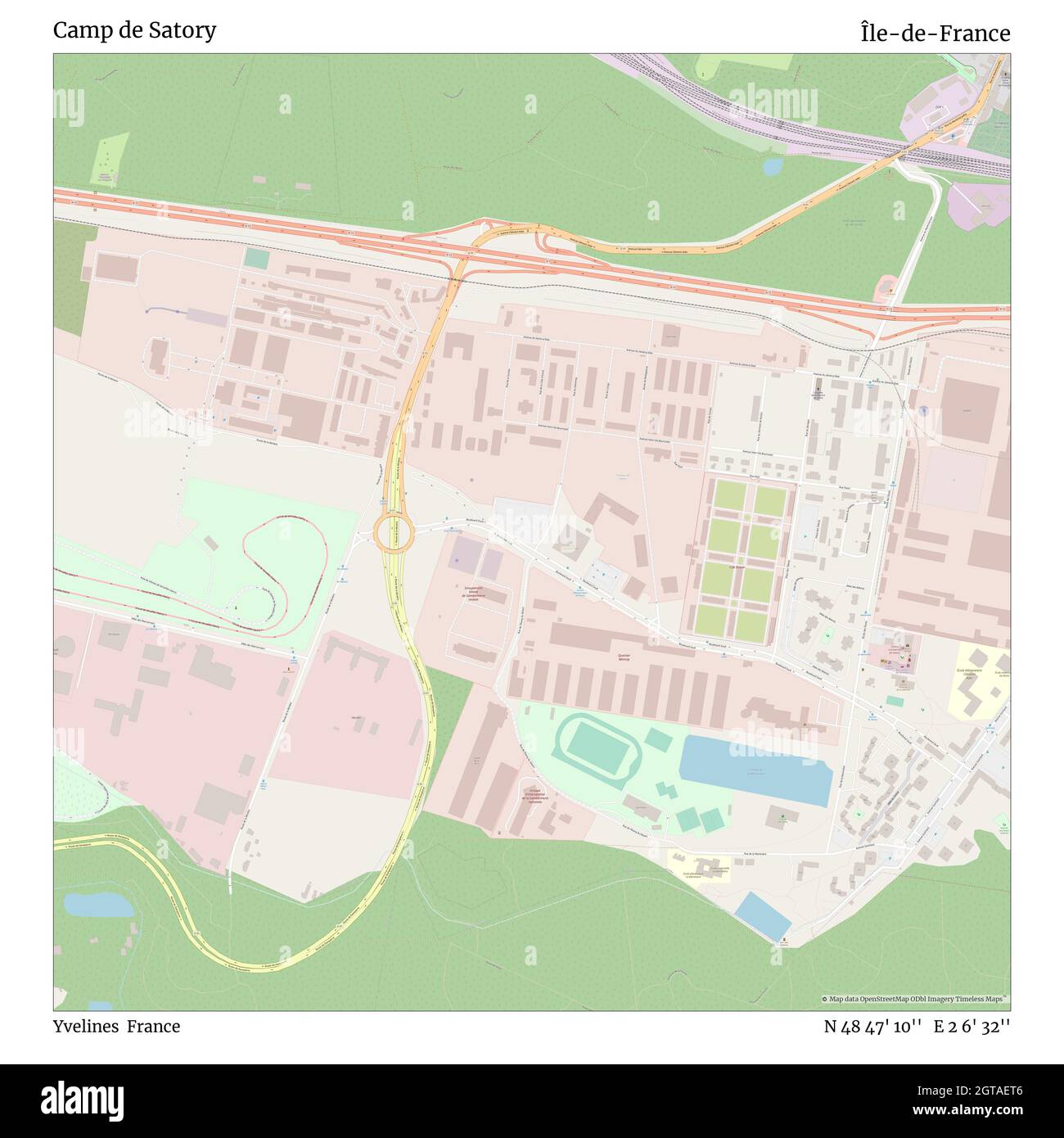 Camp de Satory, Yvelines, France, Île-de-France, N 48 47' 10'', E 2 6'  32'', carte, carte intemporelle publiée en 2021.Les voyageurs, les  explorateurs et les aventuriers comme Florence Nightingale, David  Livingstone, Ernest