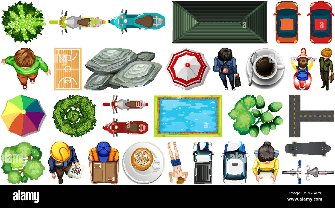 Ensemble de décorations de maison d'élément d'antenne isolées Illustration de Vecteur