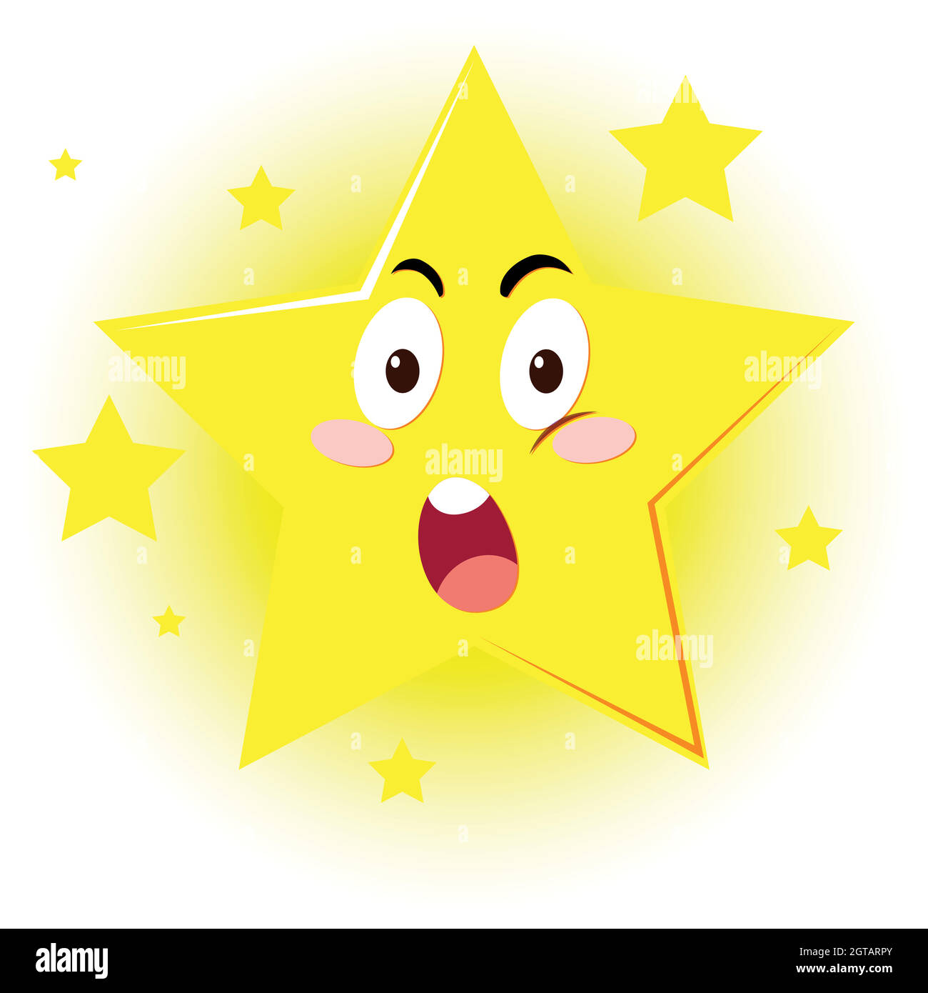 Étoile avec expression faciale Illustration de Vecteur