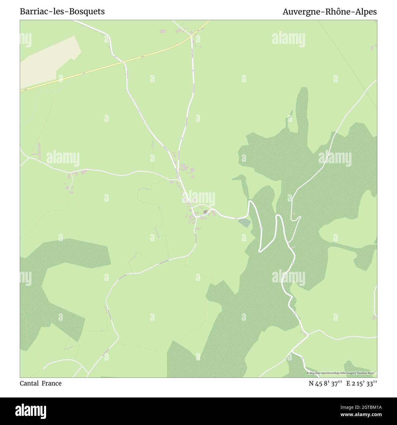 Barriac-les-Bosquets, Cantal, France, Auvergne-Rhône-Alpes, N 45 8' 37'', E 2 15' 33'', carte, carte intemporelle publiée en 2021.Les voyageurs, les explorateurs et les aventuriers comme Florence Nightingale, David Livingstone, Ernest Shackleton, Lewis et Clark et Sherlock Holmes se sont appuyés sur des cartes pour planifier leurs voyages dans les coins les plus reculés du monde. Timeless Maps dresse la carte de la plupart des sites du monde, montrant ainsi la réalisation de grands rêves Banque D'Images