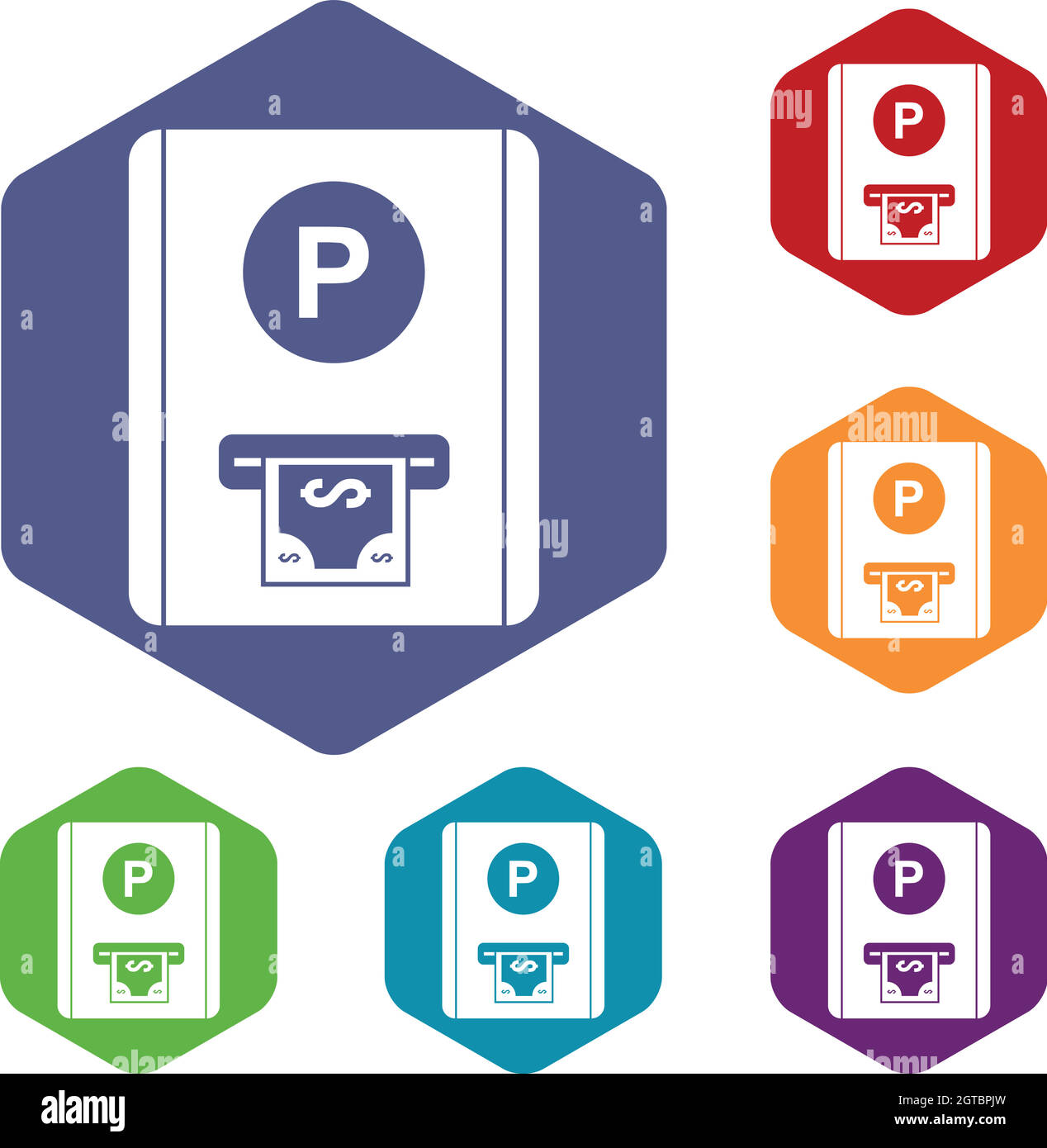 Frais de stationnement icons set Illustration de Vecteur