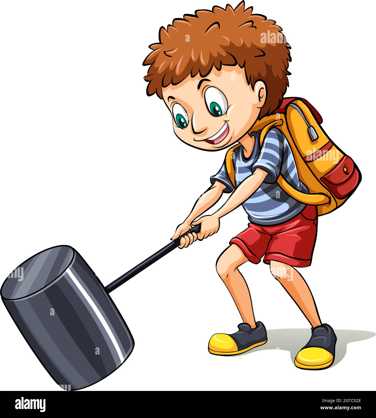 Un jeune homme sur la route Illustration de Vecteur