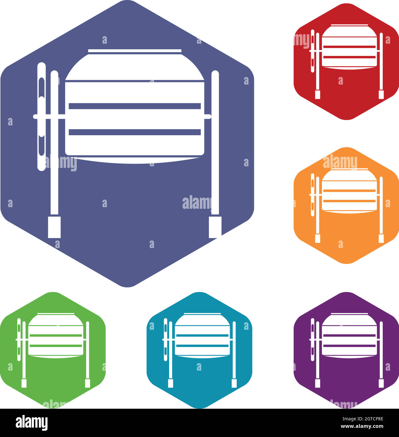 Bétonnière icons set Illustration de Vecteur