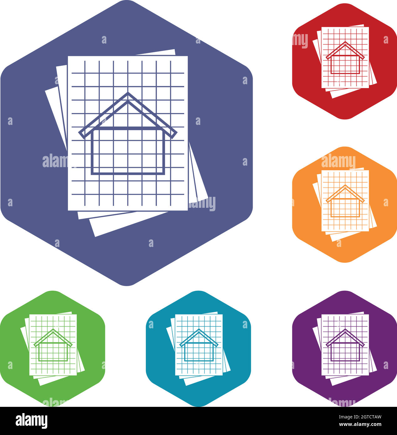 Plan Maison icons set Illustration de Vecteur