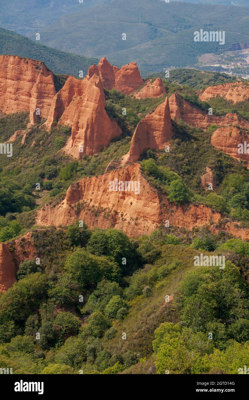 Magnifique paysage des Medulas dans la région de bierzo à castilla leon, Espagne Banque D'Images