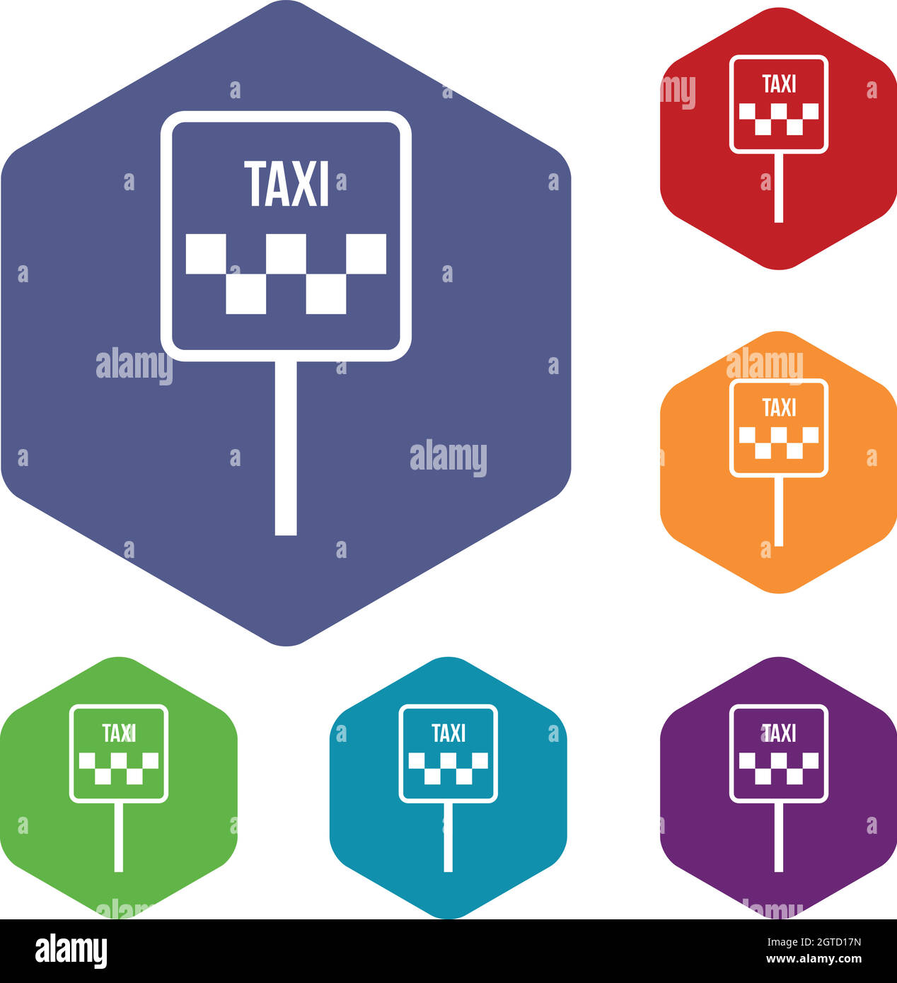 Taxi Sign icons set Illustration de Vecteur