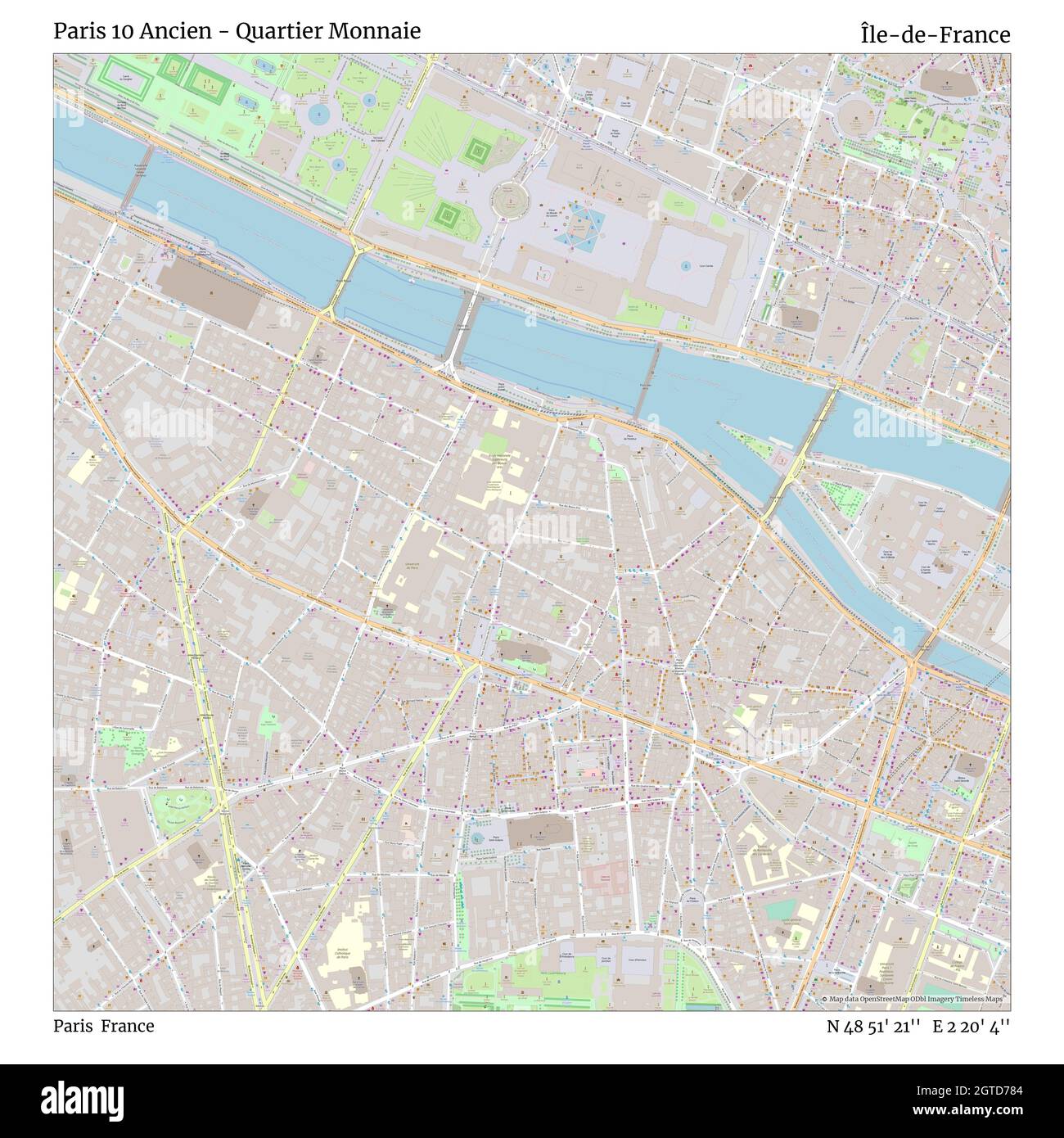 Paris 10 ancien - quartier monnaie, Paris, France, Île-de-France, N 48 51' 21'', E 2 20' 4'', carte, carte intemporelle publiée en 2021.Les voyageurs, les explorateurs et les aventuriers comme Florence Nightingale, David Livingstone, Ernest Shackleton, Lewis et Clark et Sherlock Holmes se sont appuyés sur des cartes pour planifier leurs voyages dans les coins les plus reculés du monde. Timeless Maps dresse la carte de la plupart des sites du monde, montrant ainsi la réalisation de grands rêves Banque D'Images