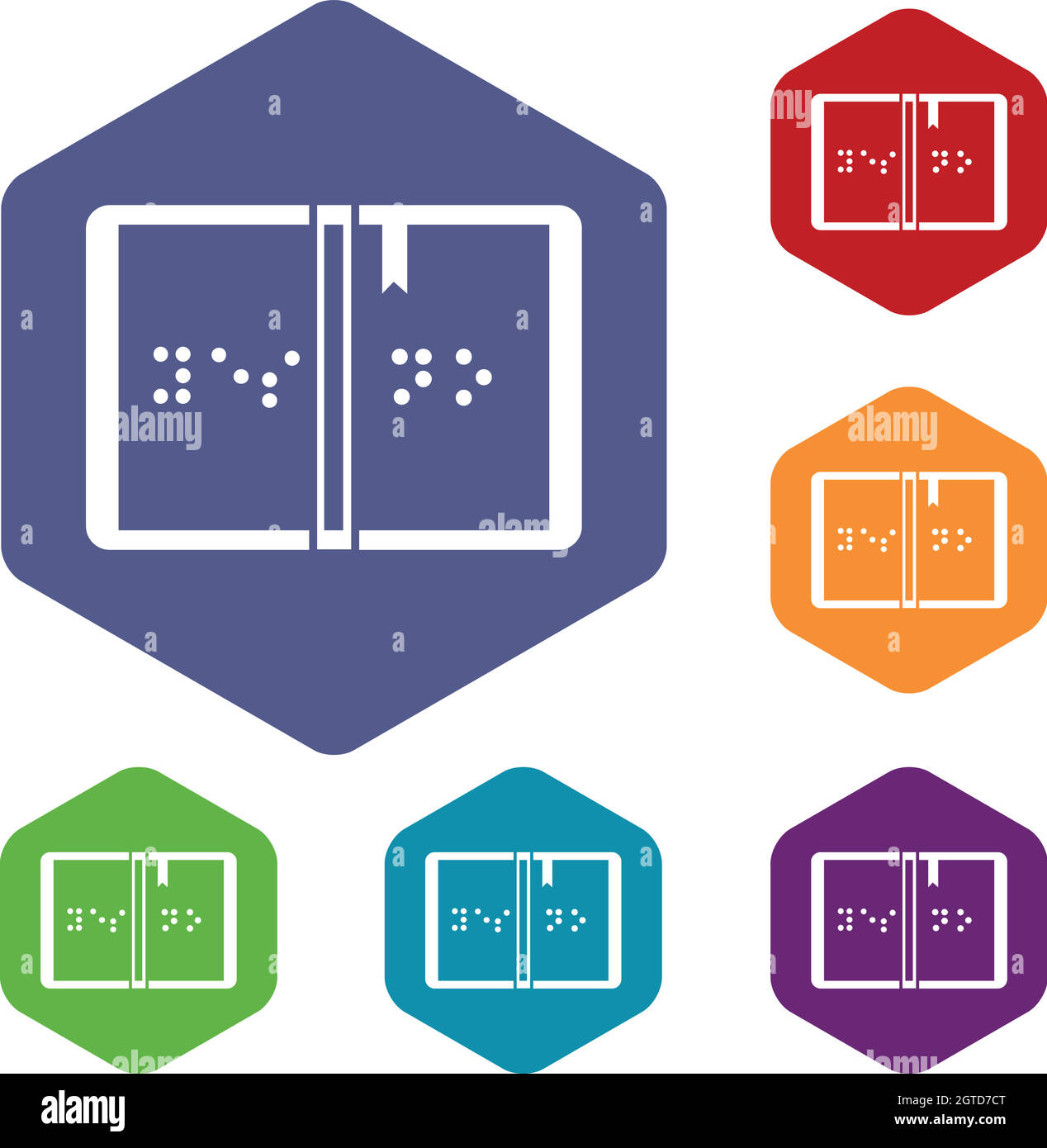 Braille icons set Illustration de Vecteur