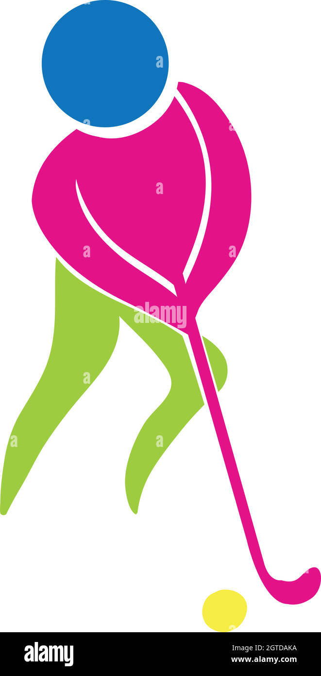 Icône de hockey en couleurs Illustration de Vecteur