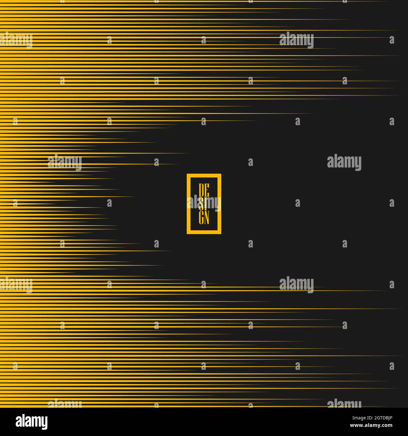 Lignes de vitesse horizontales aléatoires jaunes. Art géométrique élément de design tendance pour les imprimés, les pages Web, le modèle, les affiches, le motif et l'arrière-plan monochrome Illustration de Vecteur