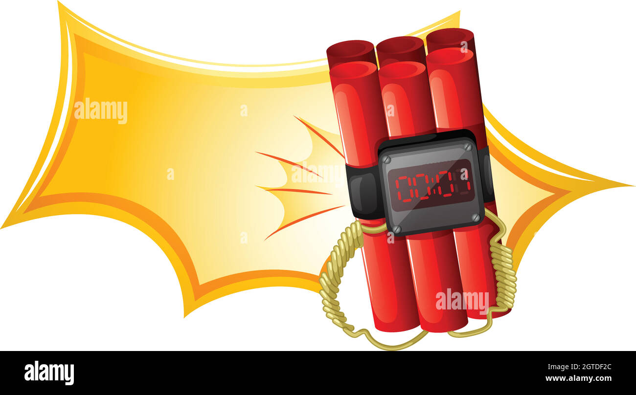 Une arme explosive avec une minuterie Illustration de Vecteur