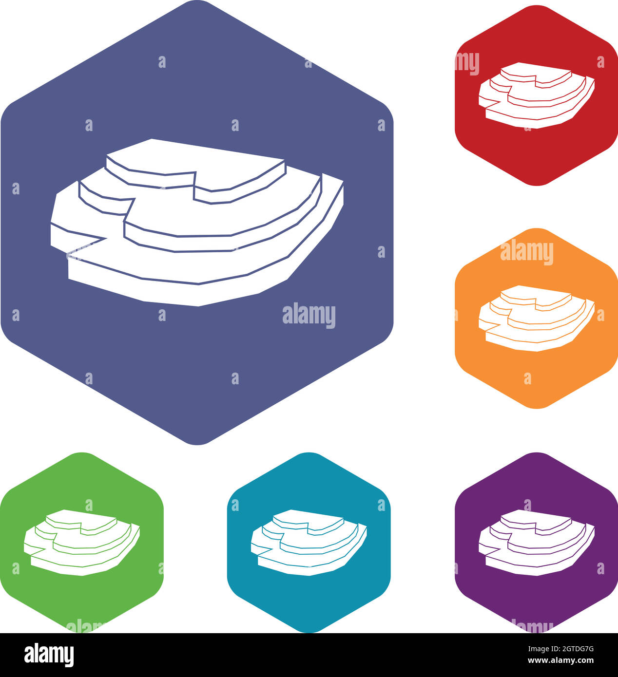 Champ de riz icons set Illustration de Vecteur