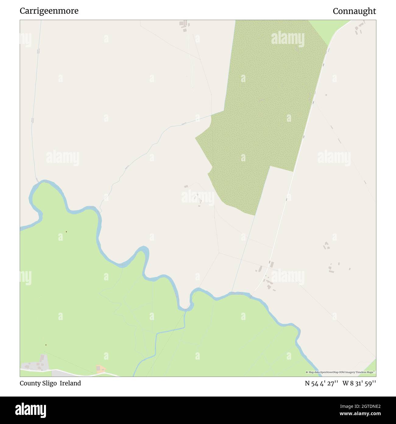 Carrigeenmore, Comté de Sligo, Irlande, Connaught, N 54 4' 27'', W 8 31' 59'', carte, carte intemporelle publiée en 2021.Les voyageurs, les explorateurs et les aventuriers comme Florence Nightingale, David Livingstone, Ernest Shackleton, Lewis et Clark et Sherlock Holmes se sont appuyés sur des cartes pour planifier leurs voyages dans les coins les plus reculés du monde. Timeless Maps dresse la carte de la plupart des sites du monde, montrant ainsi la réalisation de grands rêves Banque D'Images