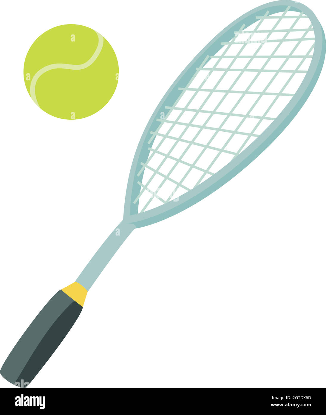 Icône de sport de tennis, style dessin animé Illustration de Vecteur