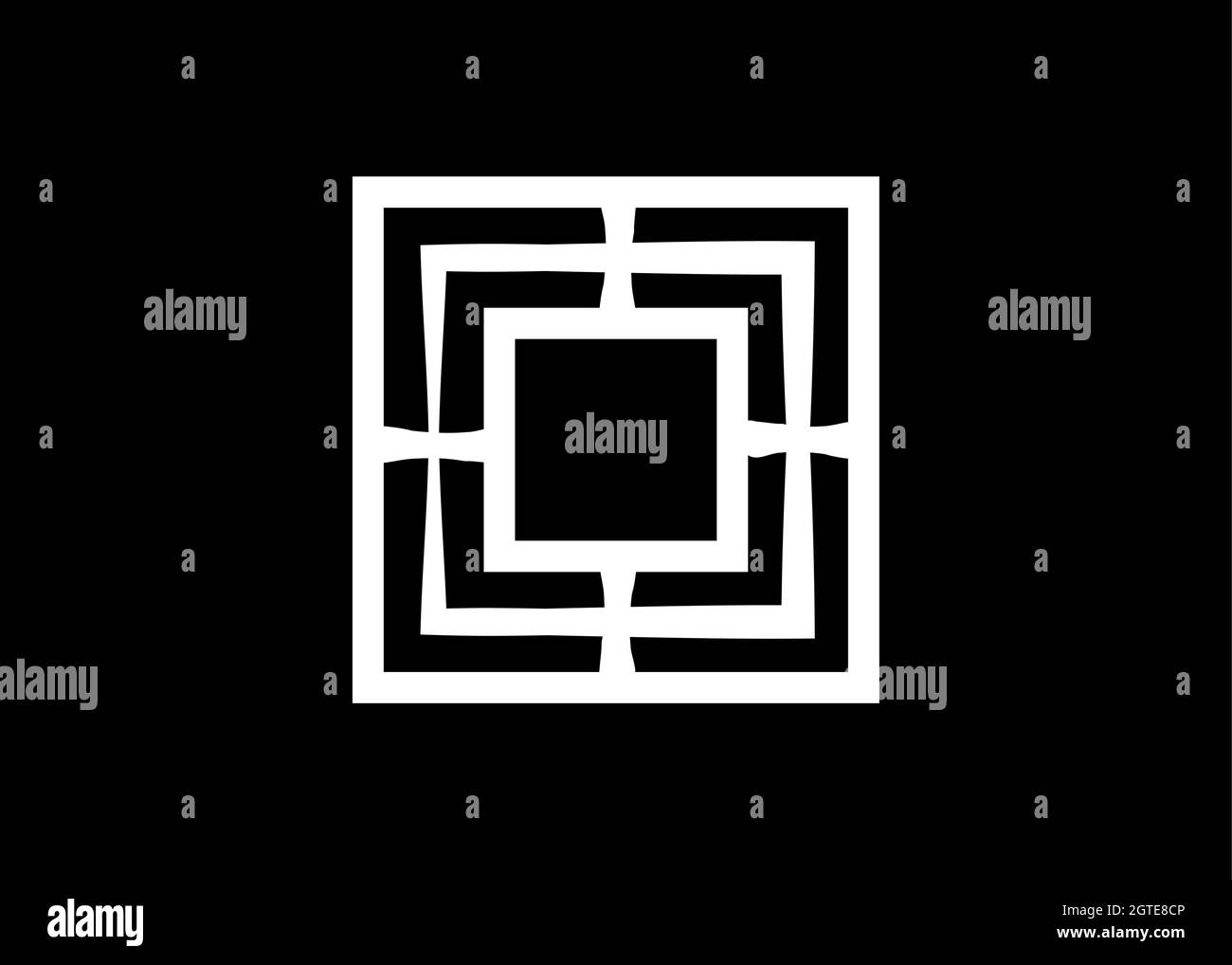 Panneau occulté de sorcellerie, logo de sorcellerie, symbole blanc magique d'enchantement, emblème de coven de wiccan. Wicca Pagan tattoo icône, talisman magique de forme carrée Illustration de Vecteur