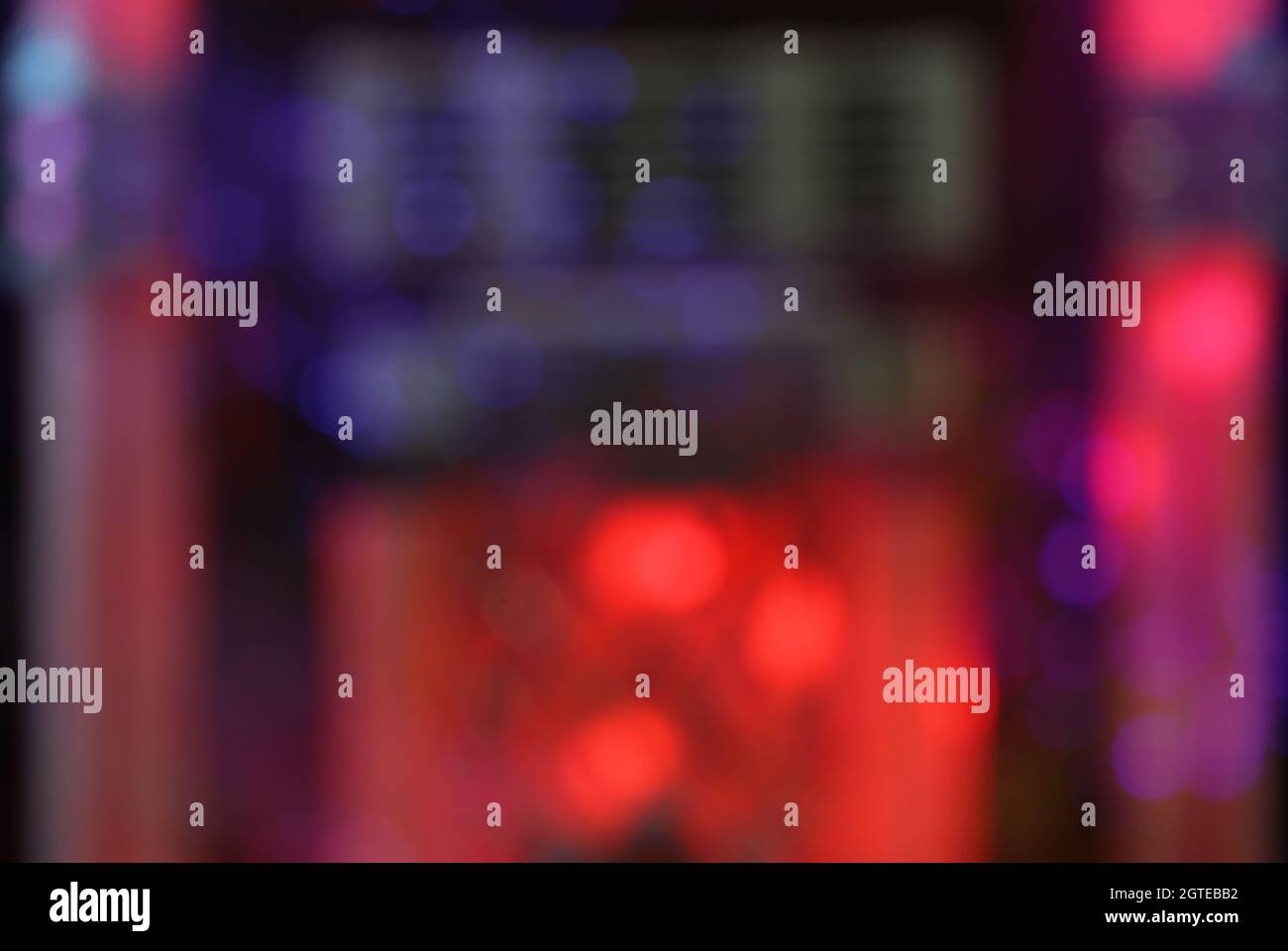 effet de flou du juke-box d'arrière-plan dans la barre avec des lumières et des bokeh Banque D'Images
