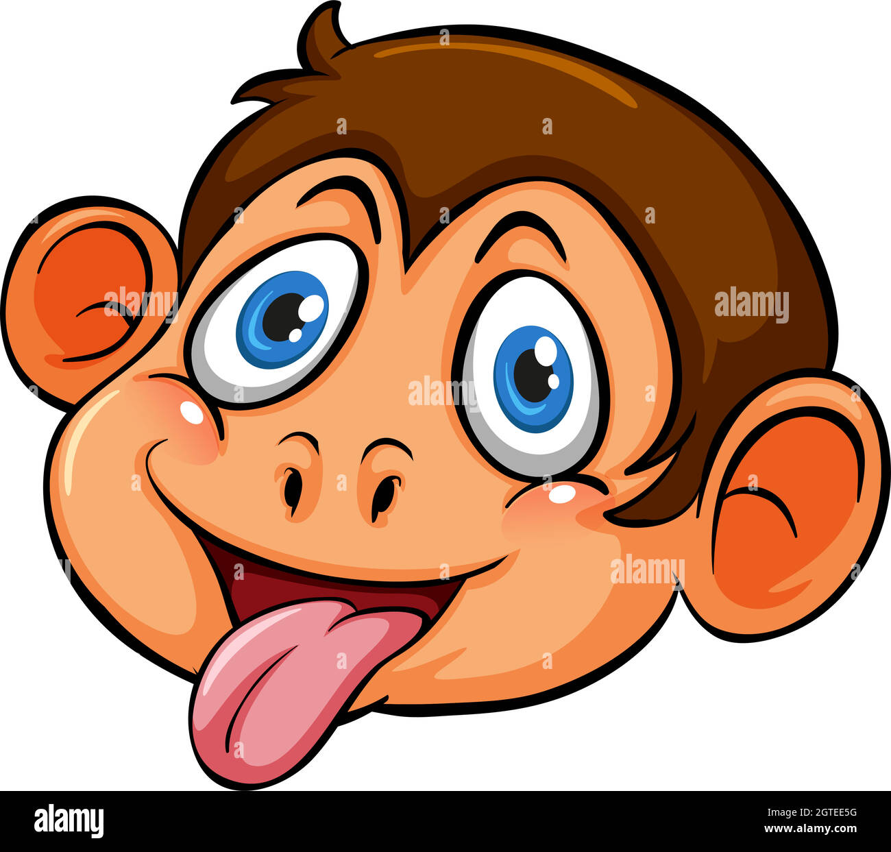 Une tête de singe ludique Illustration de Vecteur