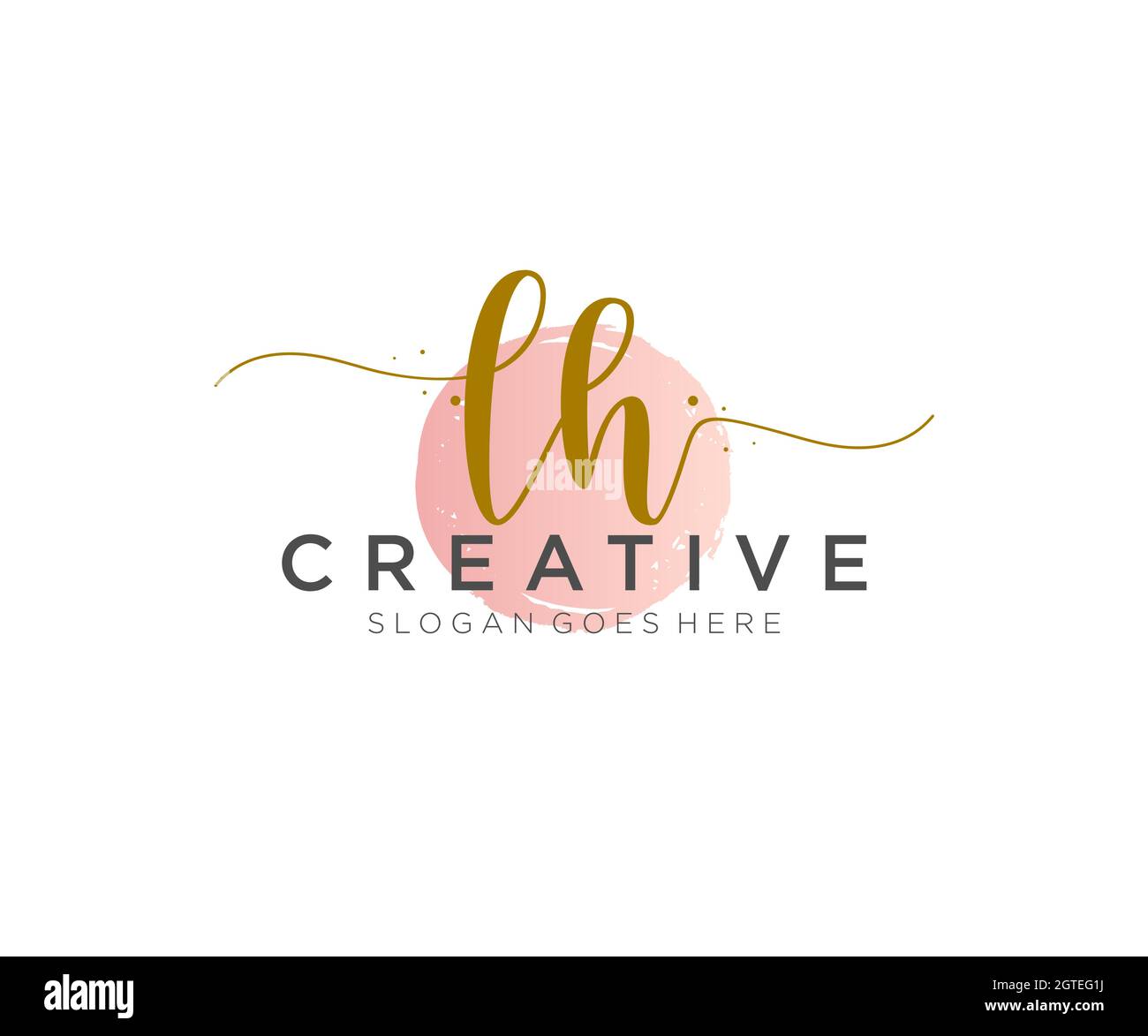 LH logo féminin beauté monogramme et élégant logo design, écriture logo de la signature initiale, mariage, mode, floral et botanique avec la création Illustration de Vecteur