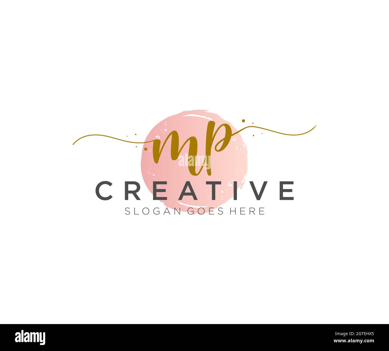 MP logo féminin beauté monogramme et élégant logo design, écriture logo de la signature initiale, mariage, mode, floral et botanique avec la création Illustration de Vecteur