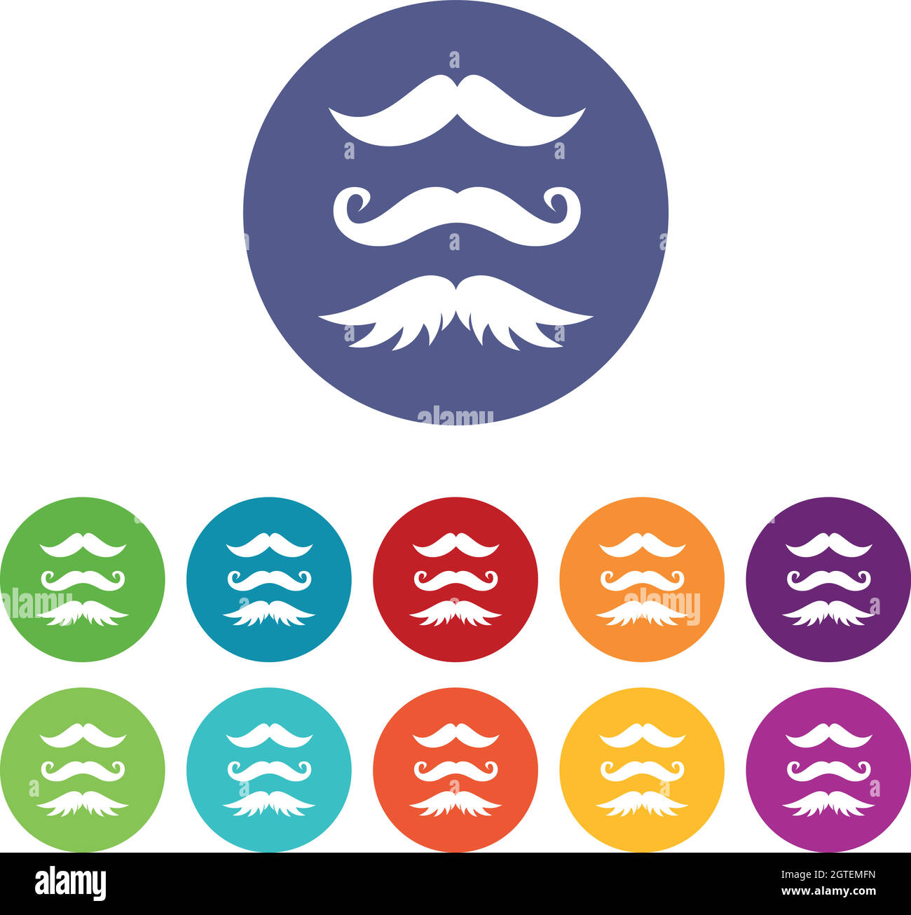 Icônes de jeu de moustaches Illustration de Vecteur
