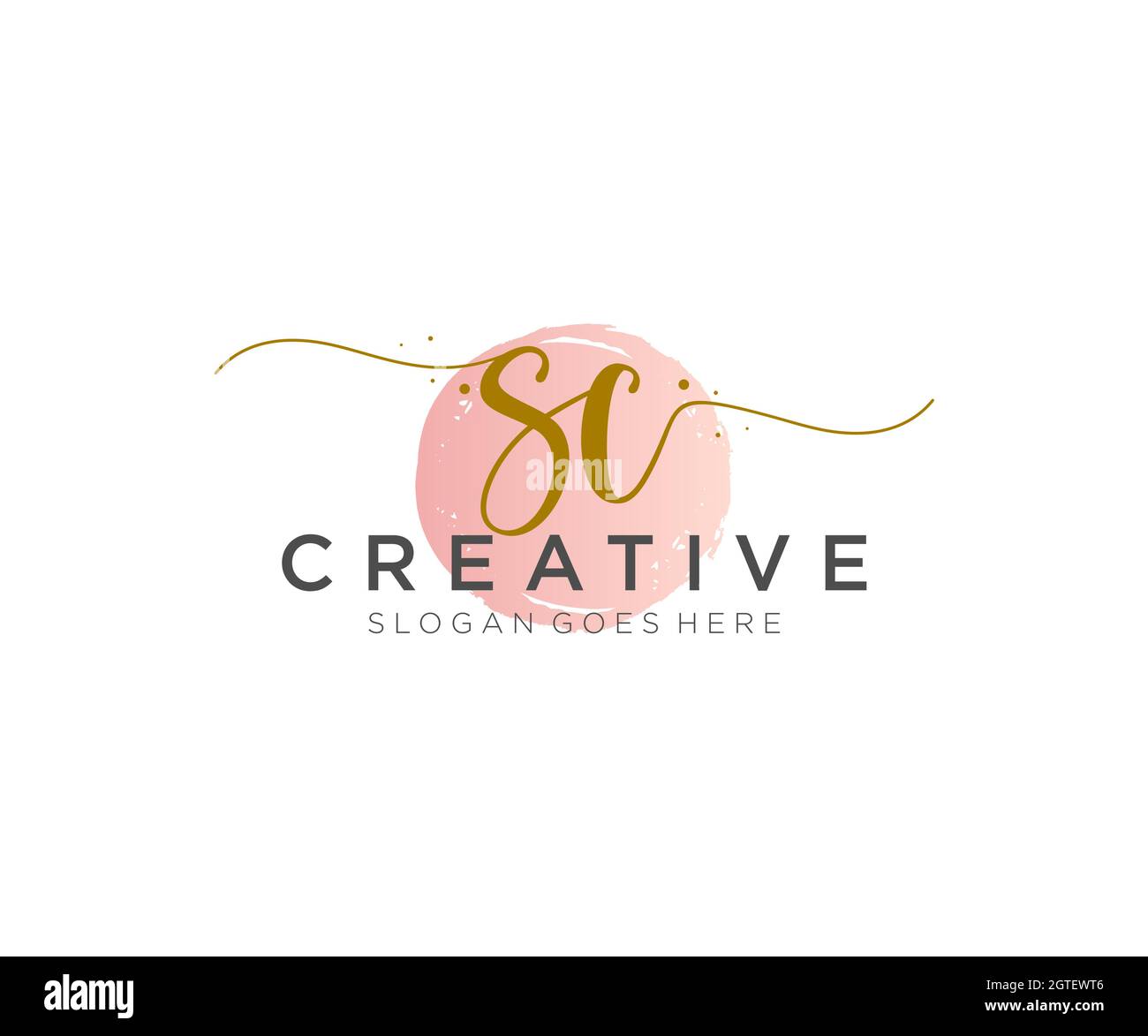 SC logo féminin beauté monogramme et élégant logo design, écriture logo de la signature initiale, mariage, mode, floral et botanique avec la création Illustration de Vecteur