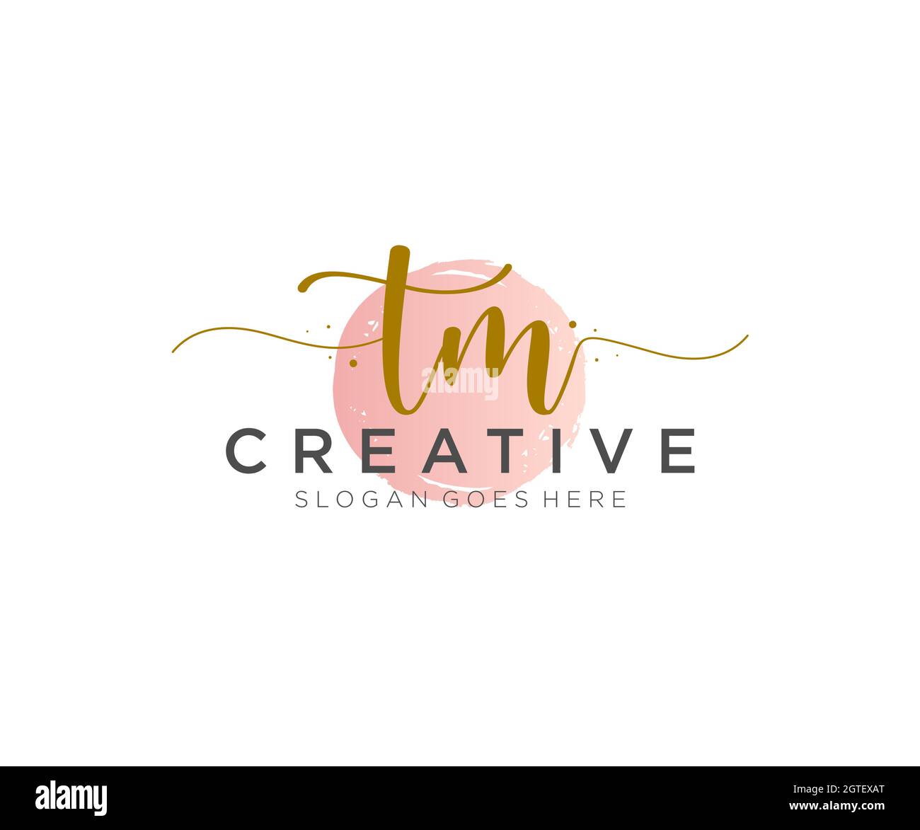 TM logo féminin beauté monogramme et élégant logo design, écriture logo de la signature initiale, mariage, mode, floral et botanique avec créatif Illustration de Vecteur