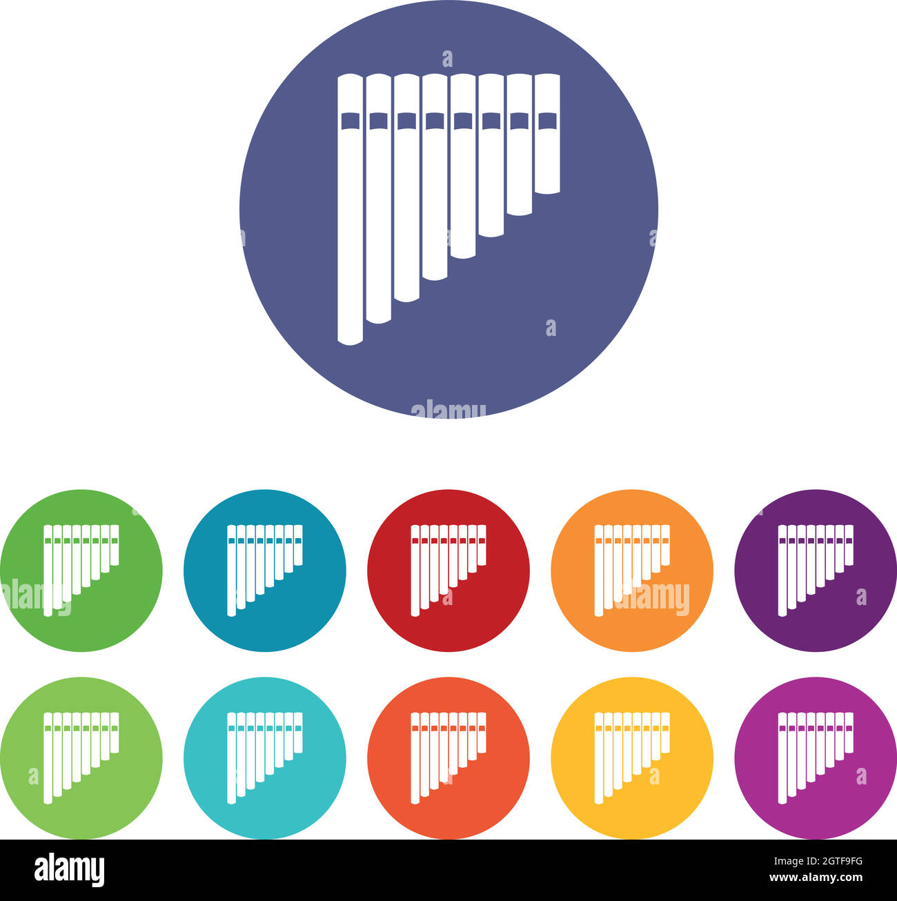 Icônes de jeu de flûtes panoramiques Illustration de Vecteur