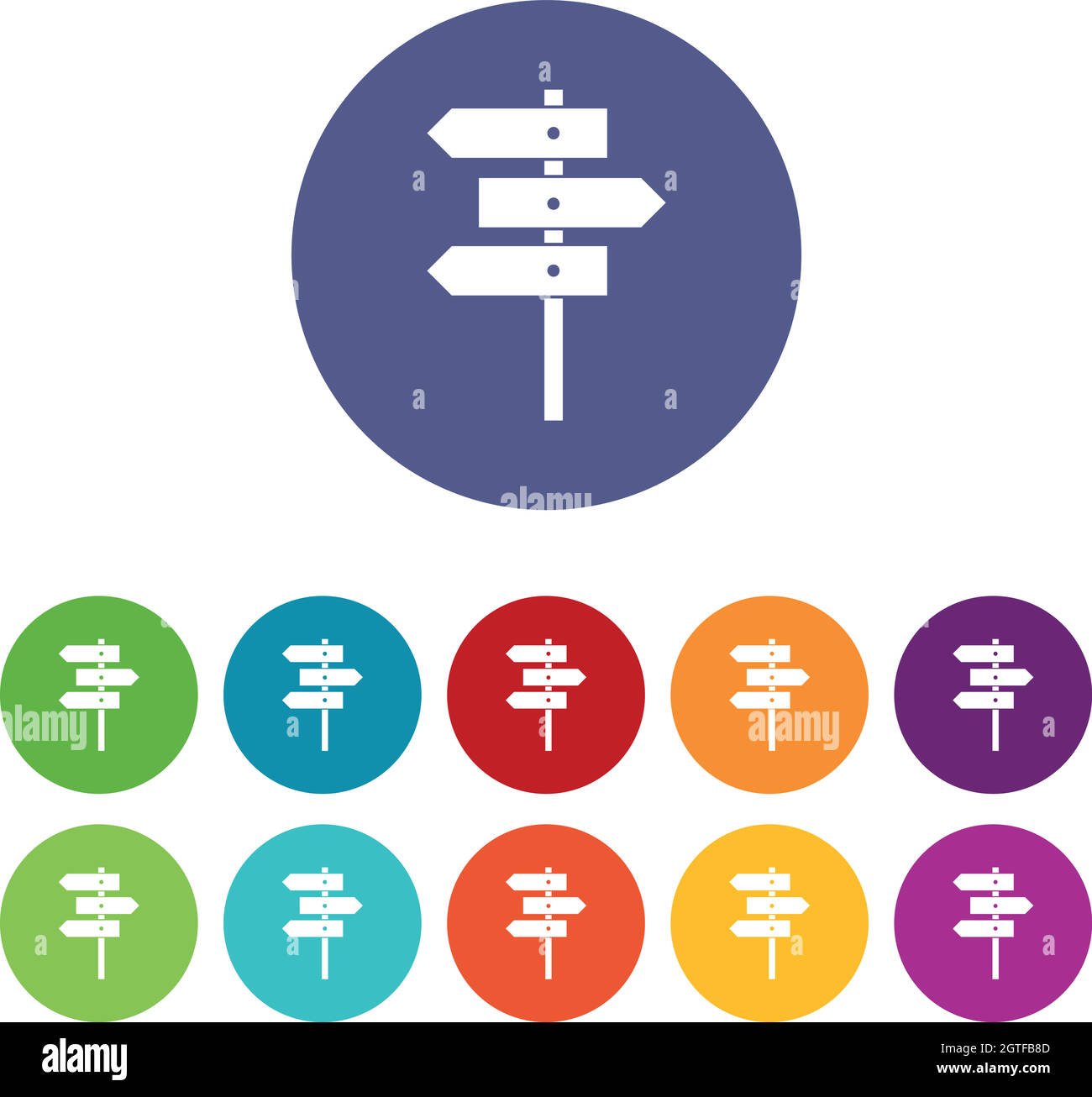Icônes des panneaux de direction Illustration de Vecteur