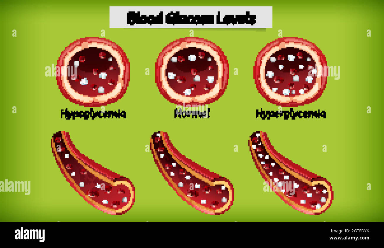 Taux de glucose dans le sang médical Illustration de Vecteur