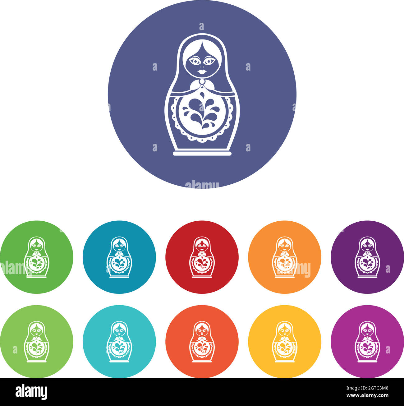 Icônes de l'ensemble Matryoshka Illustration de Vecteur
