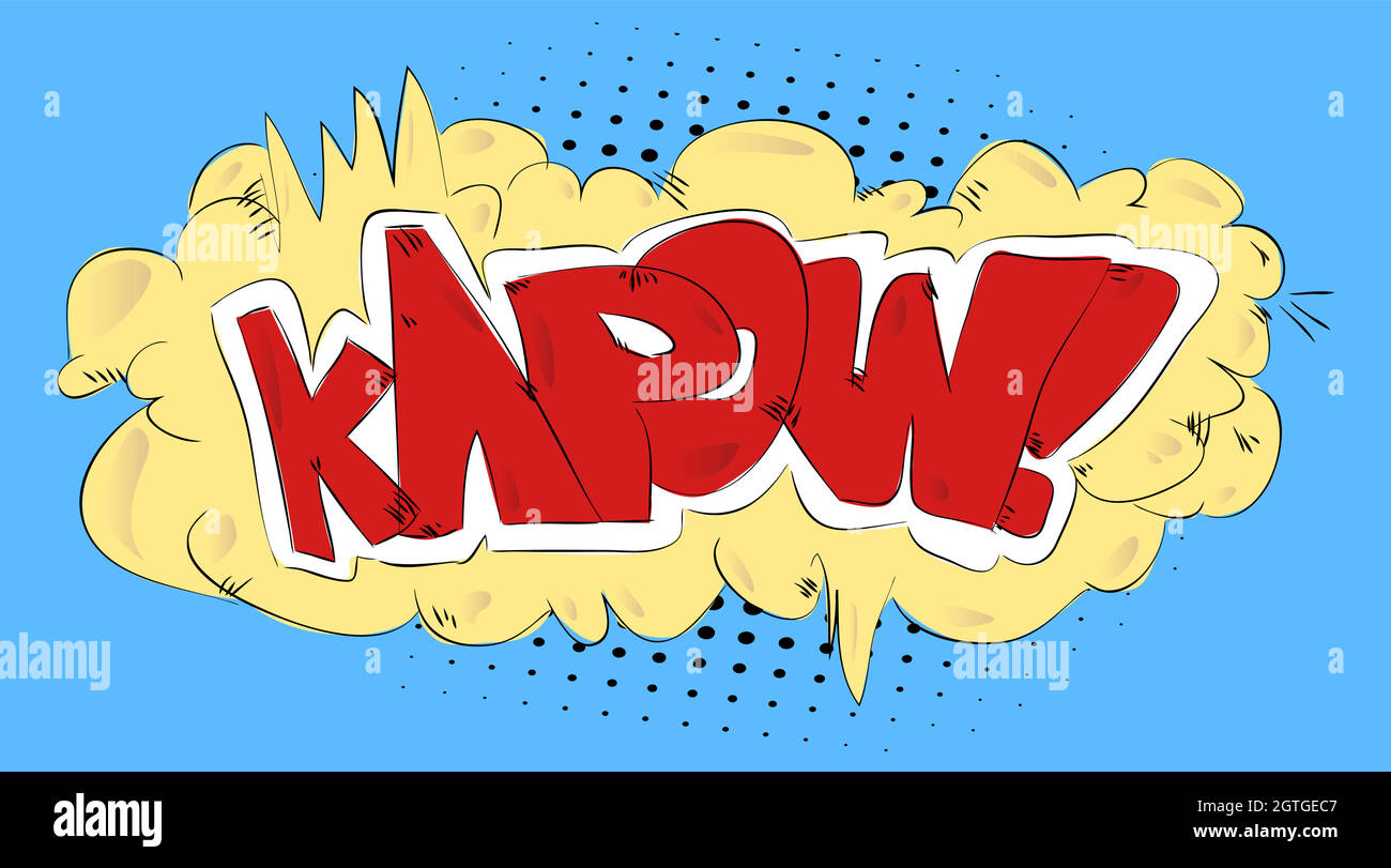 Kapow - Comics Word. Vecteur rétro résumé bande dessinée livre de la parole bulle Illustration de Vecteur