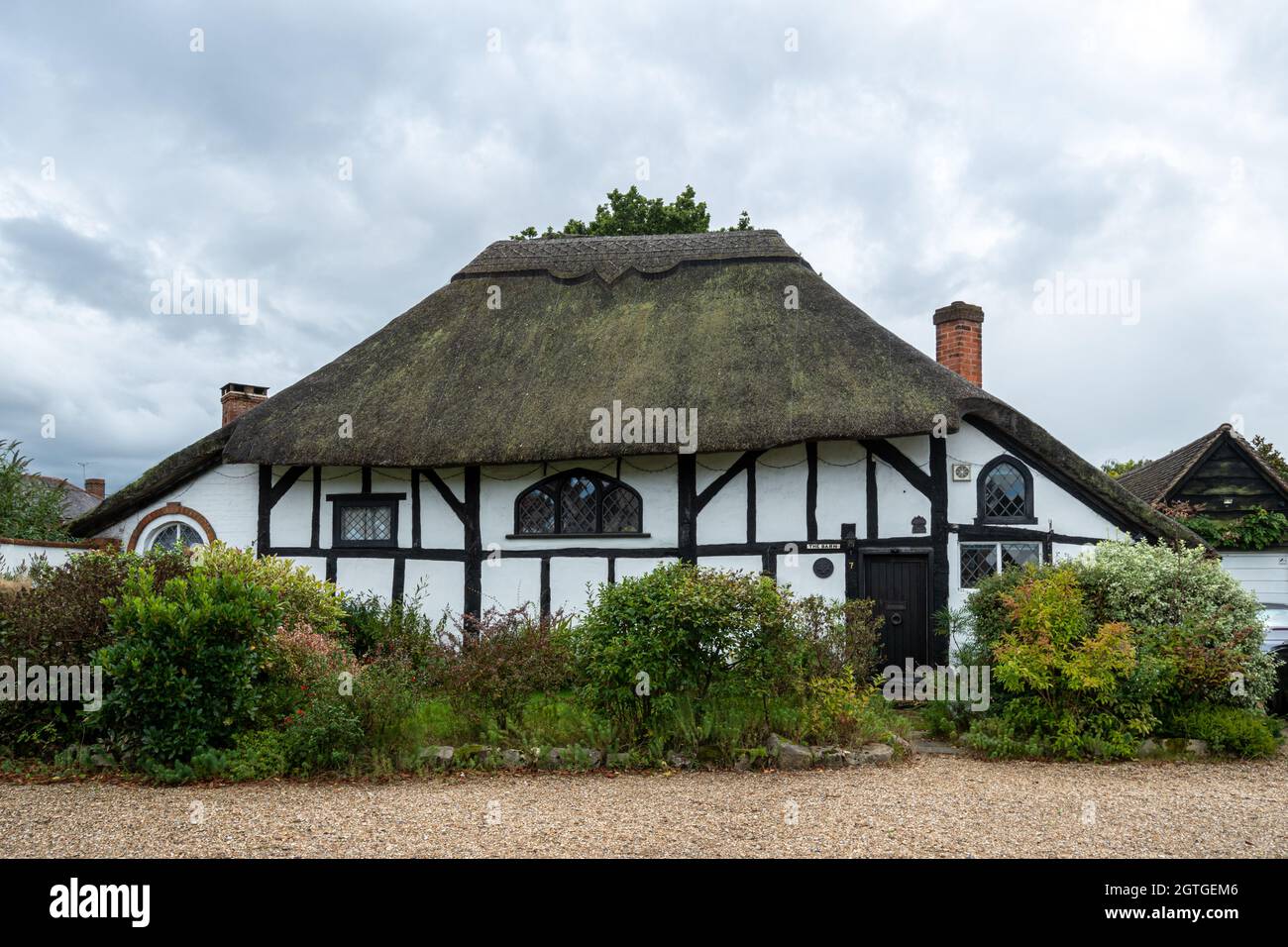 The Barn, un bâtiment classé Grade II du XVIe siècle à Frimley Green, Surrey, Angleterre, Royaume-Uni. Banque D'Images