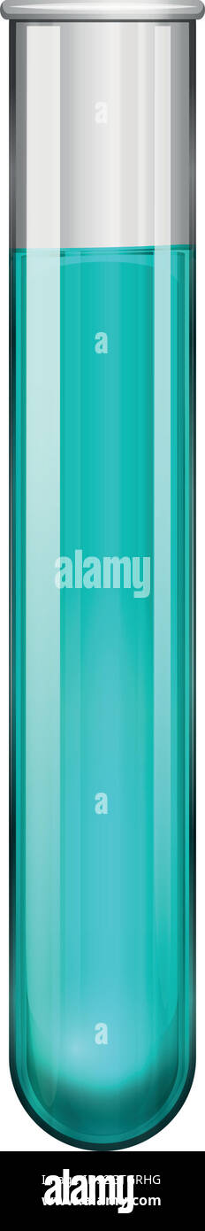 Liquide bleu dans un tube en verre Illustration de Vecteur