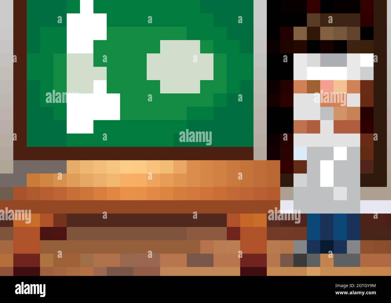 Scène en classe avec un professeur dans la salle Illustration de Vecteur