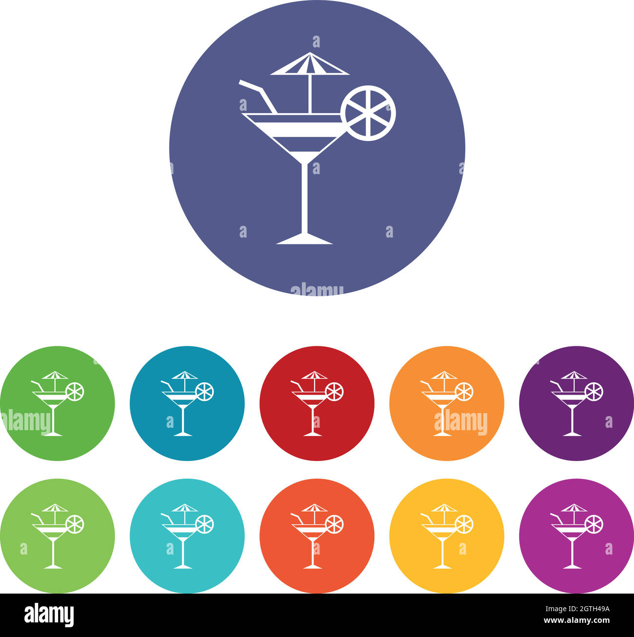 Icônes de la série de cocktails de fruits Illustration de Vecteur