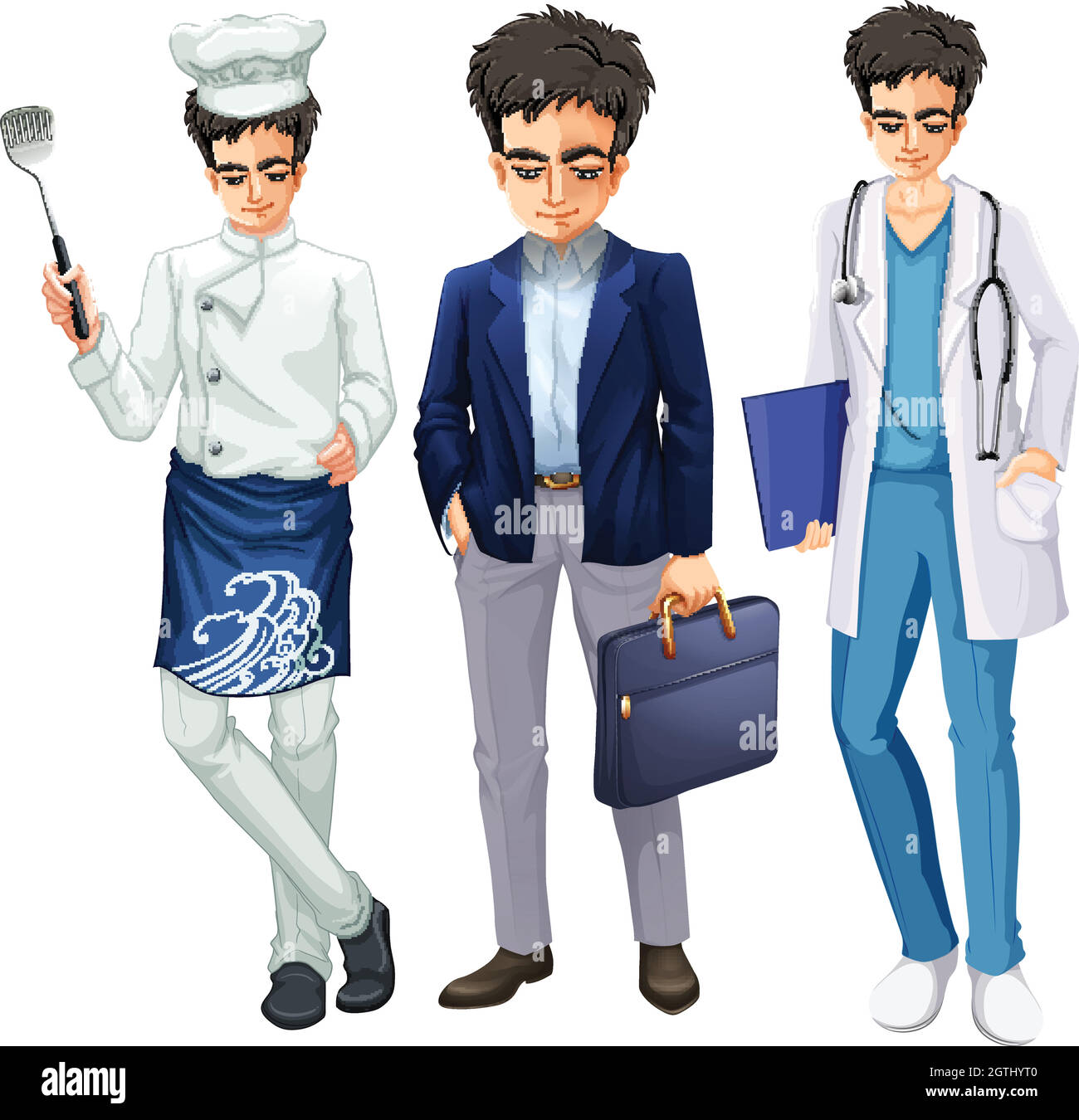 Un homme occupation sur fond blanc Illustration de Vecteur