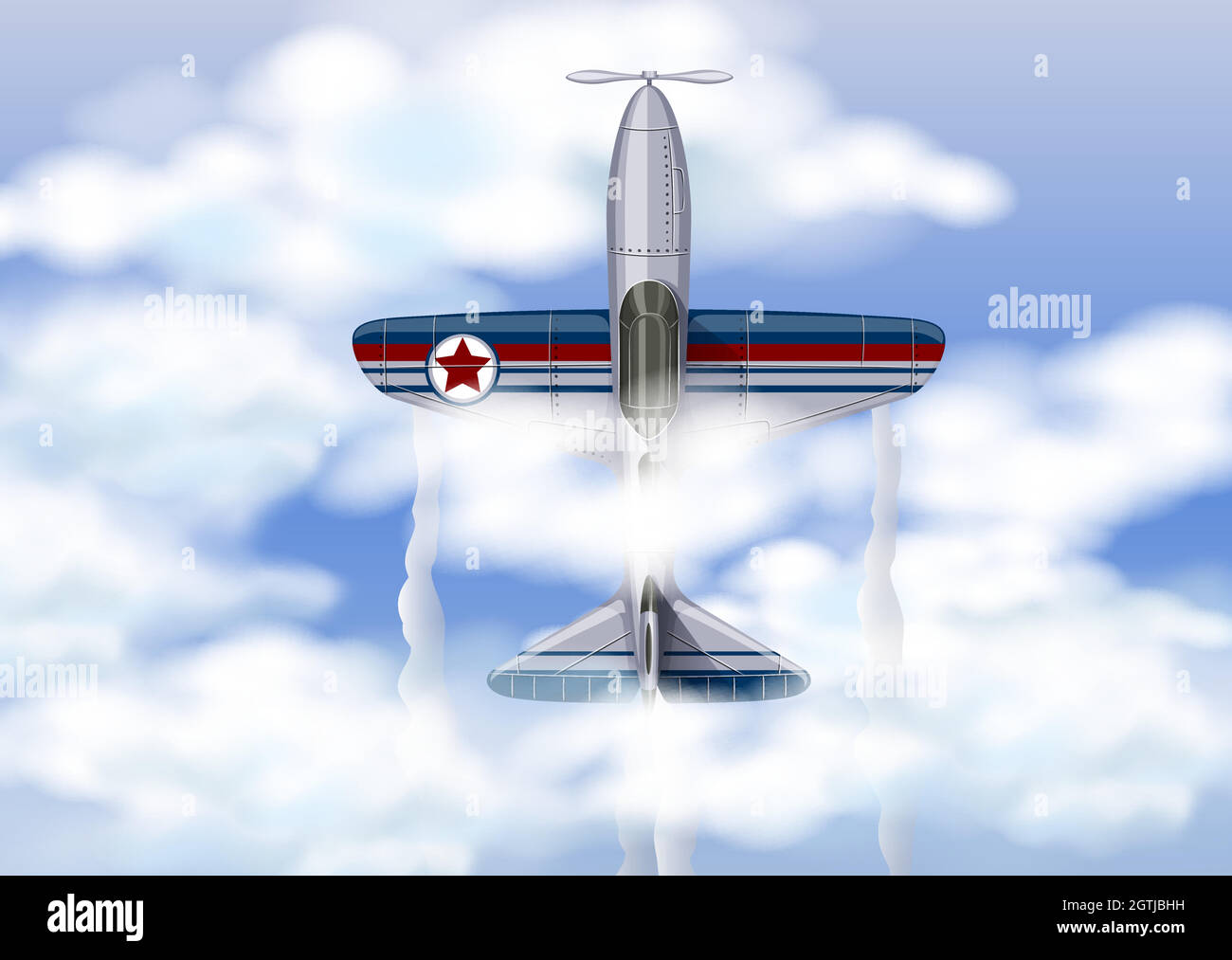Avion militaire dans thr Sky Illustration de Vecteur