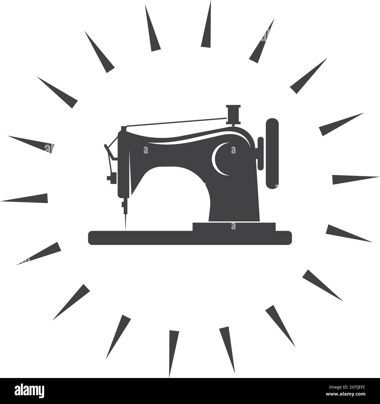 vecteur de logo d'icône de machine à coudre Illustration de Vecteur