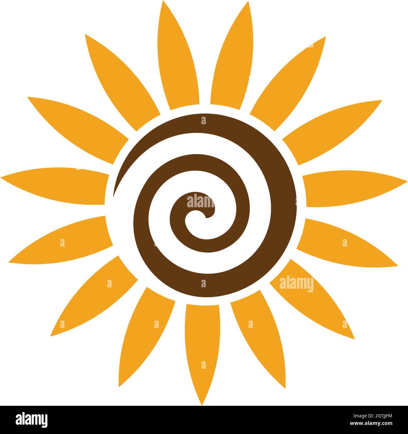 Vecteur d'icône de logo de tournesol Illustration de Vecteur