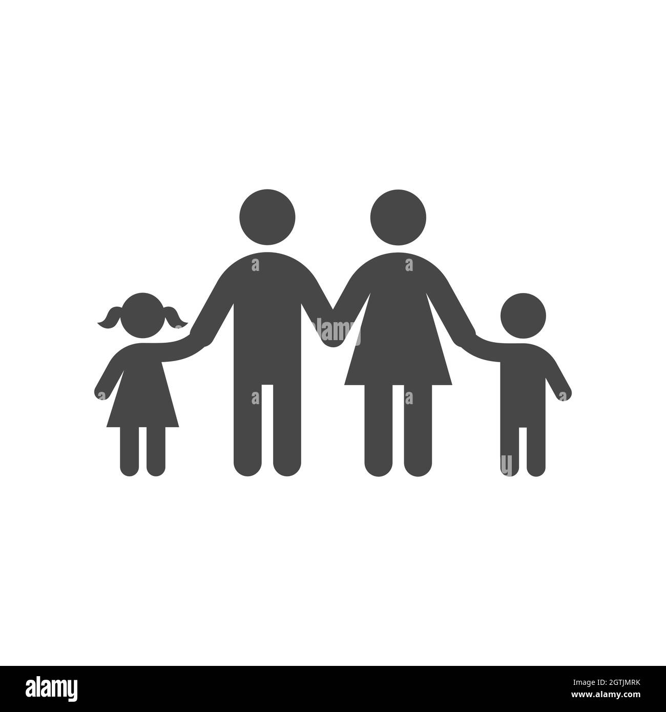 Icône vectorielle de la famille tenant les mains Illustration de Vecteur